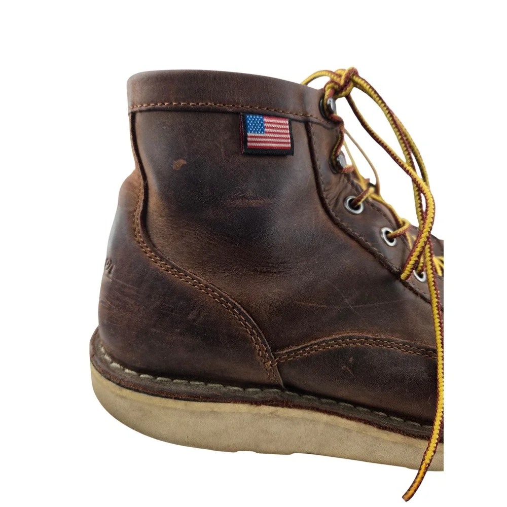 Danner Bull Run Moc Toe 6 Brown Steel Toe Work Boots Mens 10.5 EE Wide 15564 USA